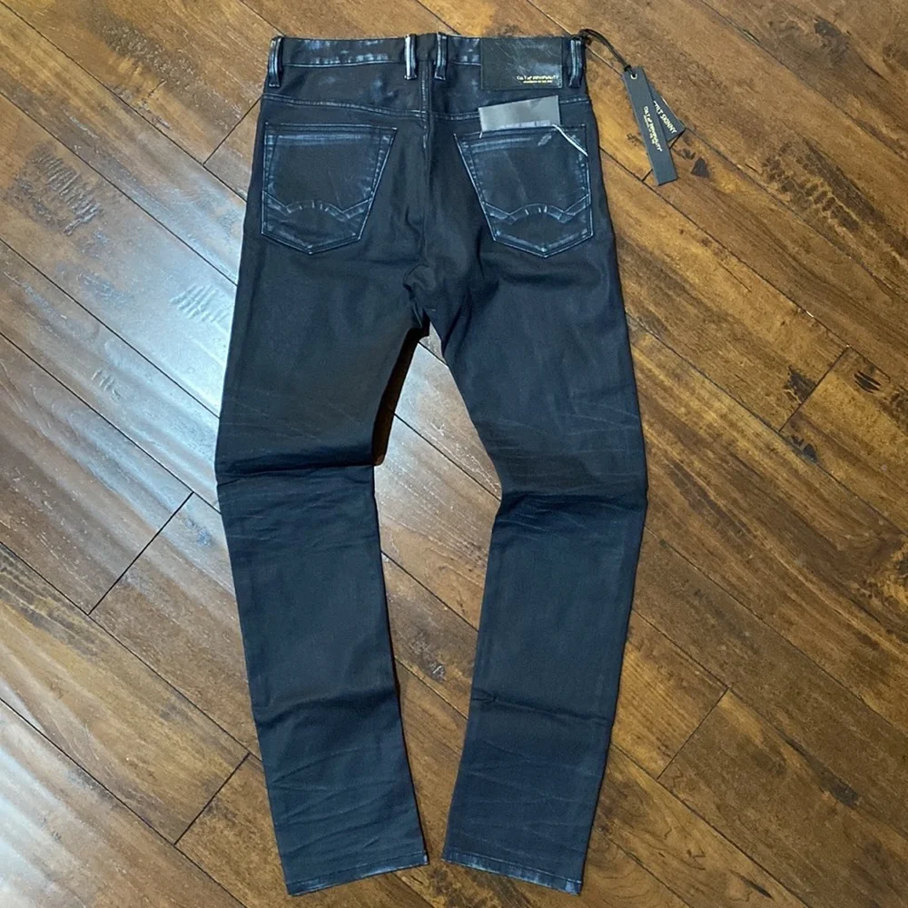 NWT Cult of Individuality Sample Stilt Skinny Blue/Black Waxed Denim Jeans #C192